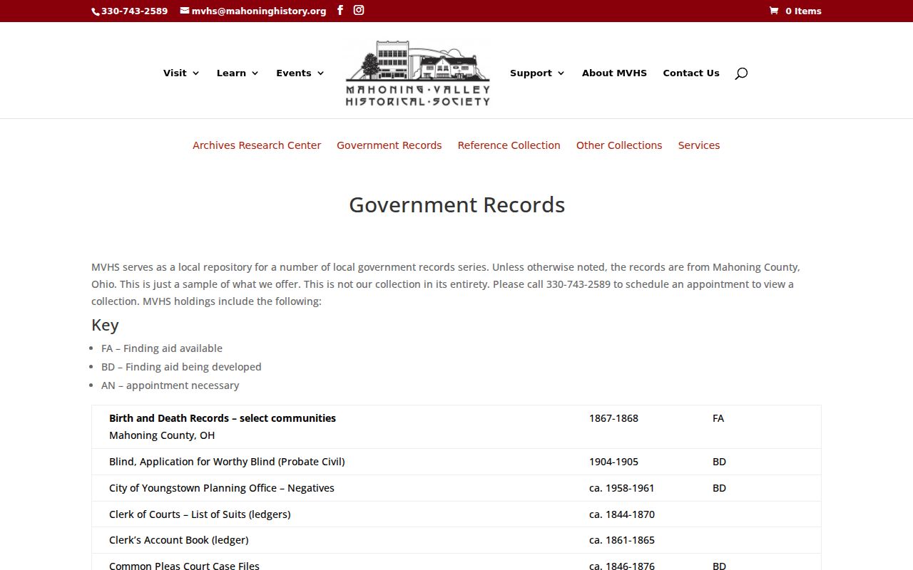 Austintown Township city directory historical government records and tax ledger source